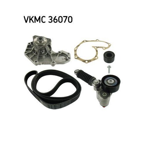SKF Wasserpumpe + Keilrippenriemensatz VKMC 36070