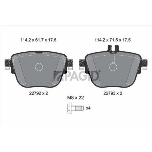 PAGID Bremsbelagsatz, Scheibenbremse T2748N