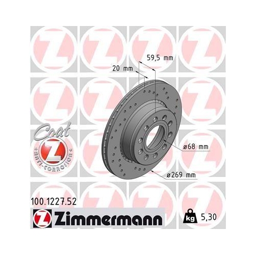 ZIMMERMANN Bremsscheibe SPORT Z 100.1227.52