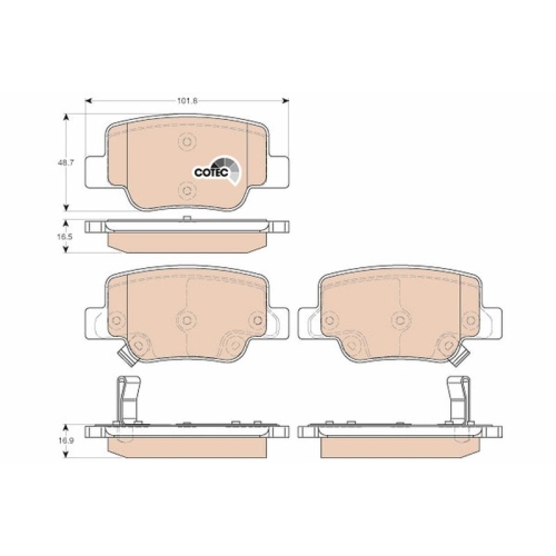 TRW Bremsbelagsatz, Scheibenbremse COTEC GDB3547