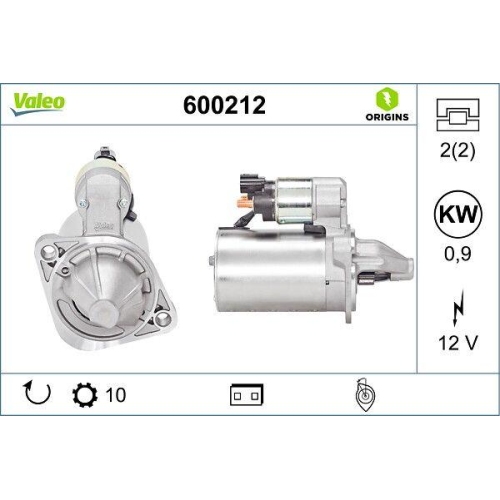 VALEO Starter VALEO ORIGINS - NEW O.E. TECHNOLOGIE 600212
