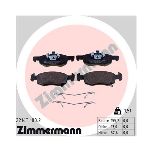 ZIMMERMANN Bremsbelagsatz, Scheibenbremse 22143.180.2
