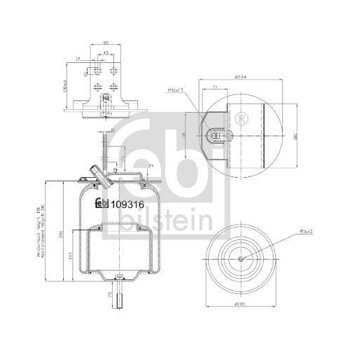 FEBI BILSTEIN Federbalg, Luftfederung 109316