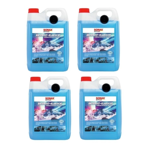 4x Sonax Scheibenfrostschutz gebrauchsfertig Antifrost+Klarsicht 5Liter 03325000