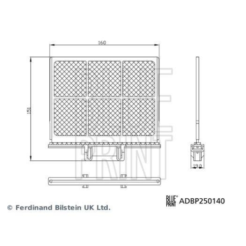 BLUE PRINT Filter, Innenraumluft ADBP250140