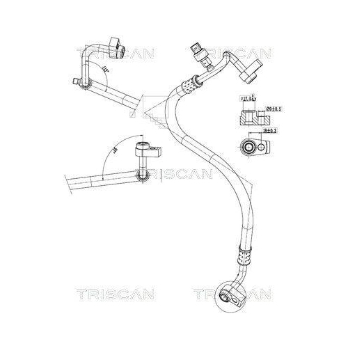 TRISCAN Hochdruck-/Niederdruckleitung, Klimaanlage 9010 16034