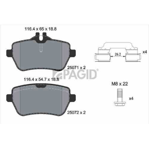 PAGID Bremsbelagsatz, Scheibenbremse T2184N