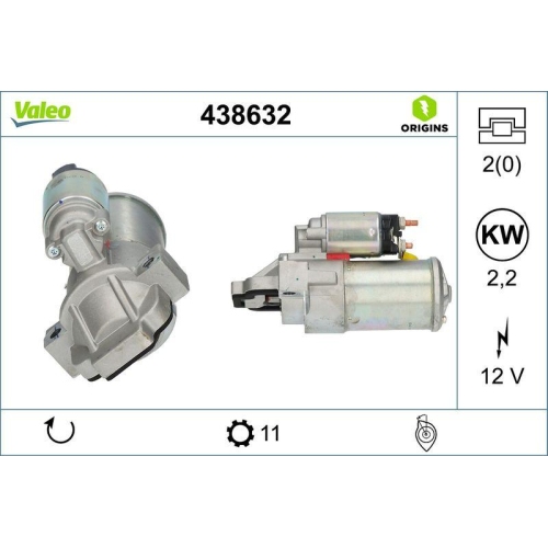 VALEO Starter VALEO ORIGINS NEW OE TECHNOLOGIE 438632
