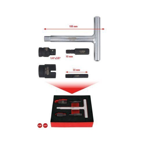 KS Tools Steckschl&uuml;sseleinsatz-Set, &Ouml;lablassschraube mit T-Griff 150.1020