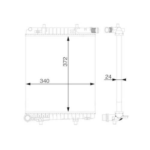 MAHLE Kühler, Motorkühlung BEHR CR 1590 000S