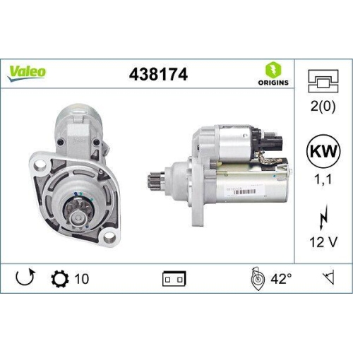 VALEO Starter VALEO ORIGINS - NEW O.E. TECHNOLOGIE 438174
