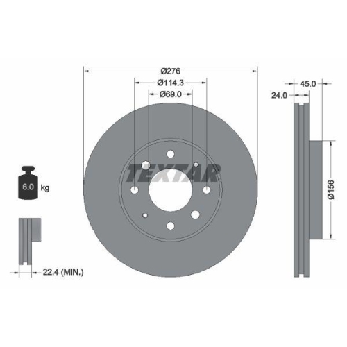 TEXTAR Bremsscheibe 92110500
