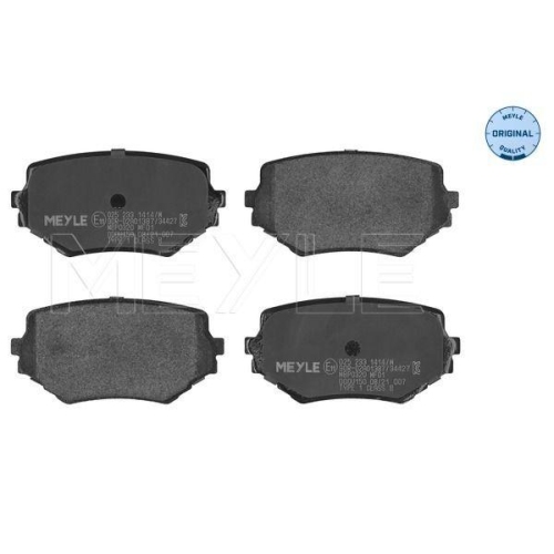 MEYLE Bremsbelagsatz, Scheibenbremse MEYLE-ORIGINAL: True to OE. 025 233 1414/W