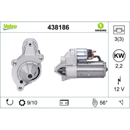 VALEO Starter VALEO ORIGINS - NEW O.E. TECHNOLOGIE 438186