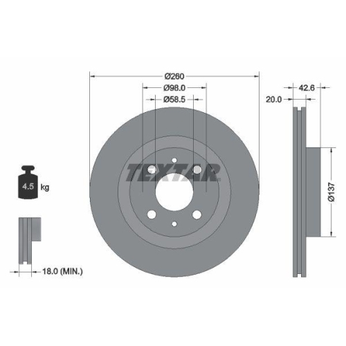 TEXTAR Bremsscheibe 92112100