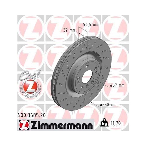 ZIMMERMANN Bremsscheibe COAT Z 400.3685.20