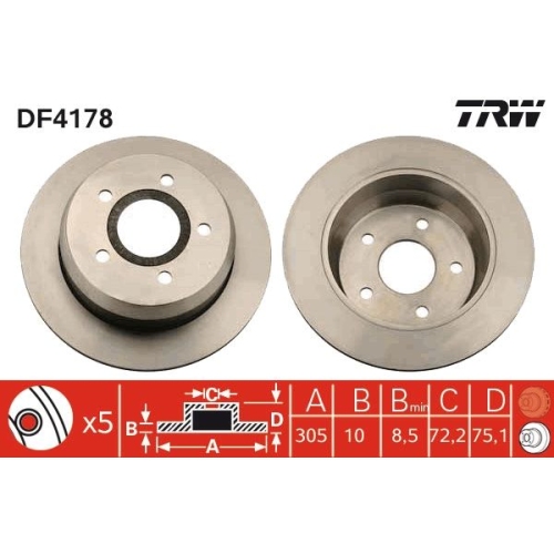 TRW Bremsscheibe DF4178