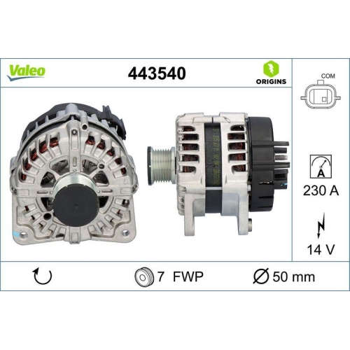 VALEO Generator VALEO ORIGINS NEW OE TECHNOLOGIE 443540