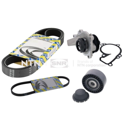 SNR Wasserpumpe + Keilrippenriemensatz KAP859.490