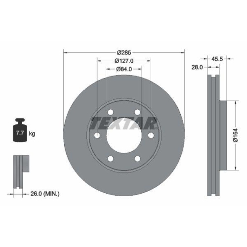TEXTAR Bremsscheibe 92113000