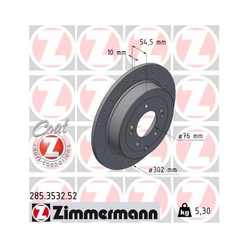 ZIMMERMANN Bremsscheibe SPORT Z 285.3532.52