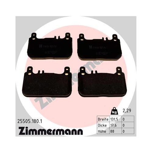 ZIMMERMANN Bremsbelagsatz, Scheibenbremse 25505.180.1