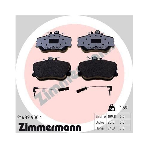 ZIMMERMANN Bremsbelagsatz, Scheibenbremse rd:z 21439.900.1
