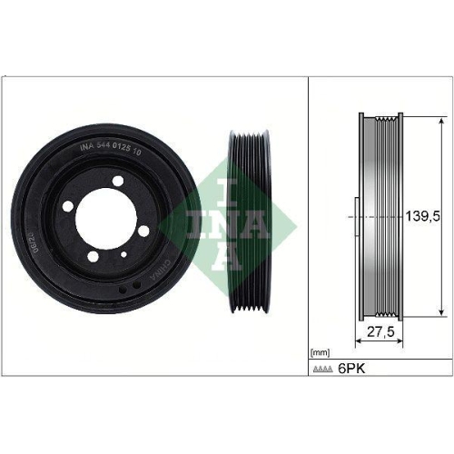 Schaeffler INA Riemenscheibe, Kurbelwelle 544 0125 10