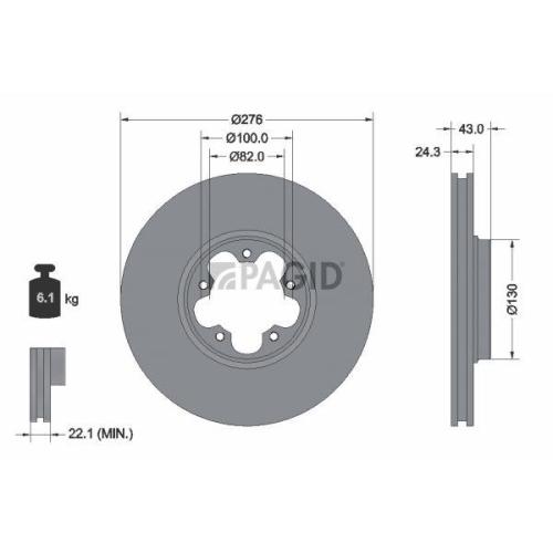PAGID Bremsscheibe 50349NC