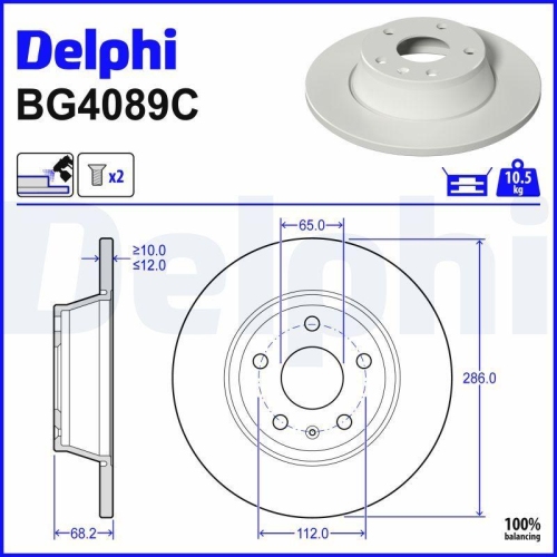 DELPHI Bremsscheibe BG4089C