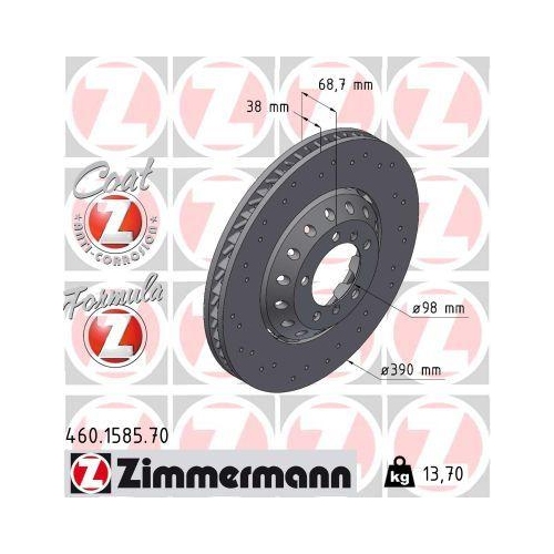 ZIMMERMANN Bremsscheibe FORMULA Z 460.1585.70