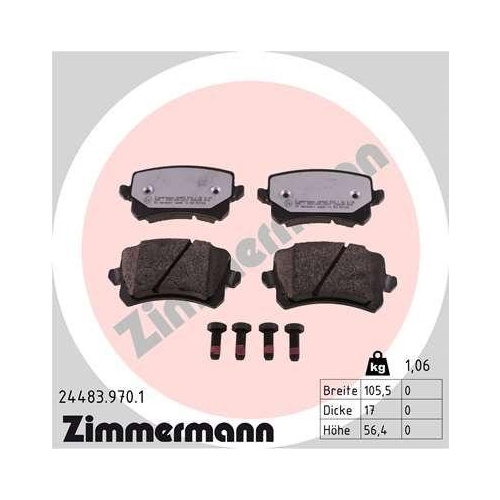 ZIMMERMANN Bremsbelagsatz, Scheibenbremse rd:z 24483.970.1