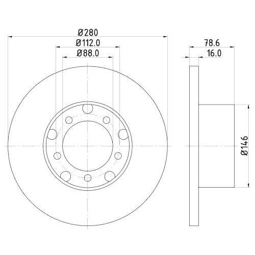 HELLA Bremsscheibe 8DD 355 100-201