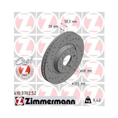 ZIMMERMANN Bremsscheibe SPORT Z 610.3702.52