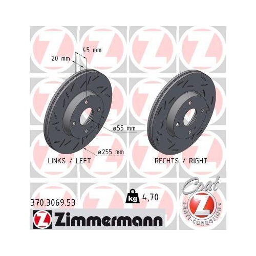 ZIMMERMANN Bremsscheibe BLACK Z 370.3069.53