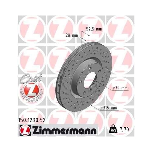 ZIMMERMANN Bremsscheibe SPORT Z 150.1290.52