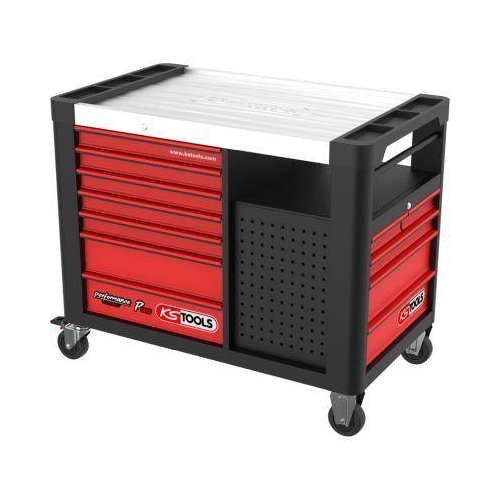 PERFORMANCEplus P35 SCHWARZ/ROT Werkstattwagen mit 12 Schubladen 873.5008