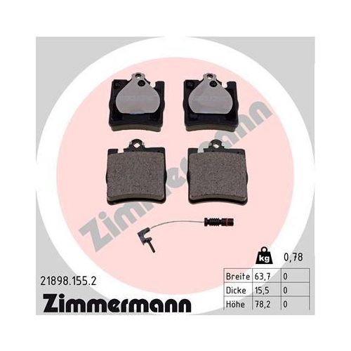 ZIMMERMANN Bremsbelagsatz, Scheibenbremse 21898.155.2