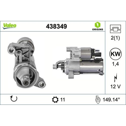 VALEO Starter VALEO ORIGINS - NEW O.E. TECHNOLOGIE 438349