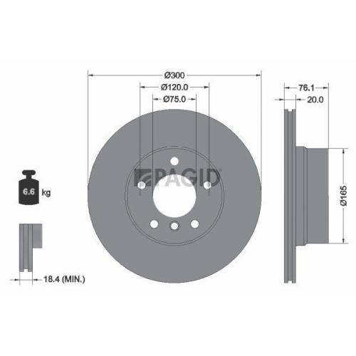 PAGID Bremsscheibe 54995NC
