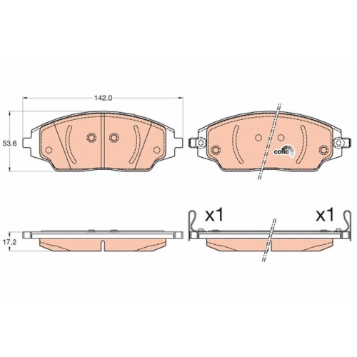 TRW Bremsbelagsatz, Scheibenbremse COTEC GDB3579