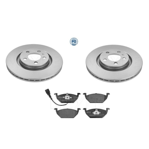 Bremsensatz Meyle Bremsbel&auml;ge + Bremsscheiben 183 521 1027/PD + 025 231 3119/W