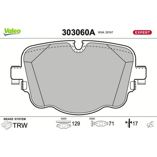 VALEO Bremsbelagsatz, Scheibenbremse EXPERT 303060A