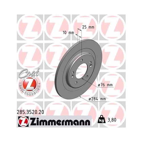 ZIMMERMANN Bremsscheibe COAT Z 285.3520.20