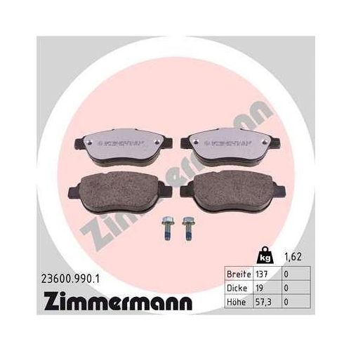 ZIMMERMANN Bremsbelagsatz, Scheibenbremse rd:z 23600.990.1
