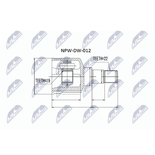 NTY Gelenksatz, Antriebswelle NPW-DW-012