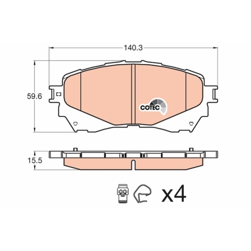 TRW Bremsbelagsatz, Scheibenbremse COTEC GDB3580