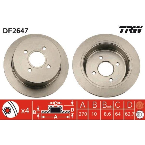 TRW Bremsscheibe DF2647