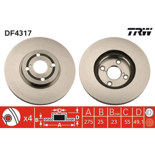 TRW Bremsscheibe DF4317