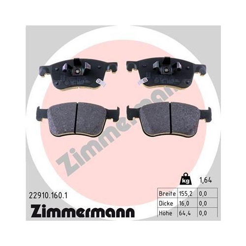 ZIMMERMANN Bremsbelagsatz, Scheibenbremse 22910.160.1